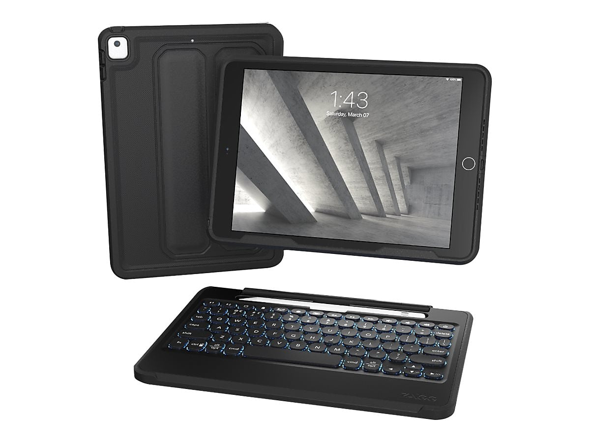 ZAGG 103104613 Rugged Book Polycarbonate Folio for 10.2" iPad, Black