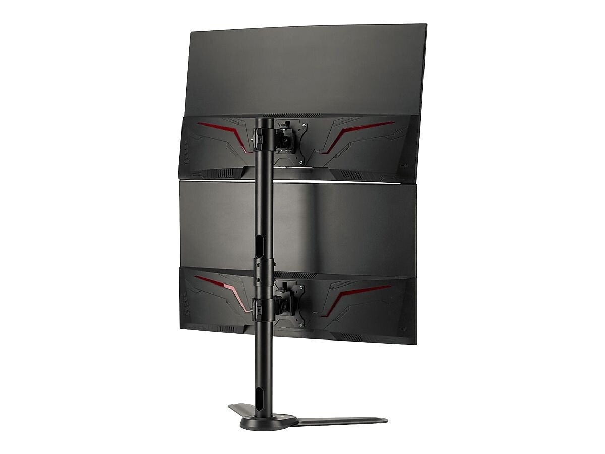 SIIG Freestanding Adjustable Vertical Dual Monitor Steel Stand, Up to 32" Monitor, Black (CE-MT3F11-S1)