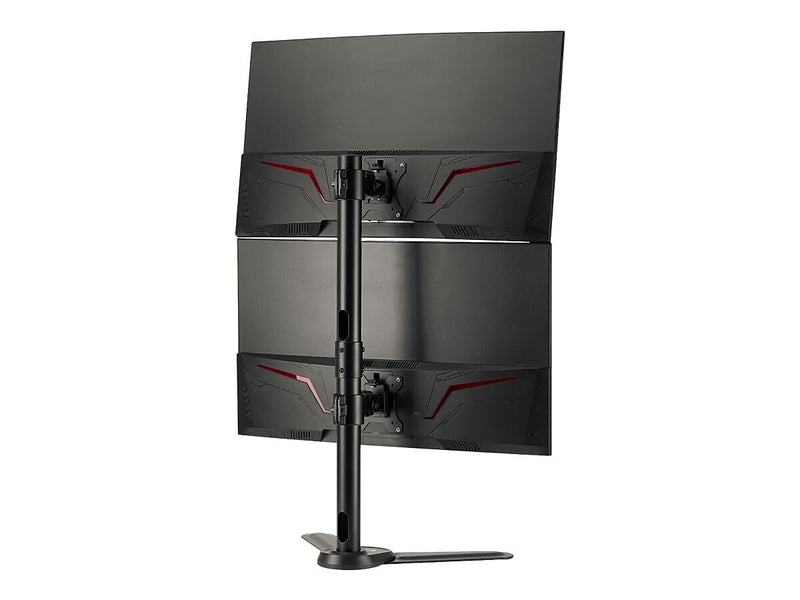 SIIG Freestanding Adjustable Vertical Dual Monitor Steel Stand, Up to 32" Monitor, Black (CE-MT3F11-S1)