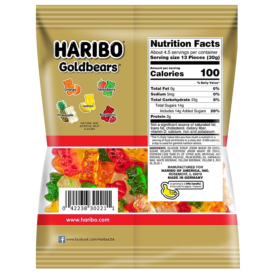 Haribo Goldbears Gummy Candy, 5 oz, 12/Carton (HAR30220)