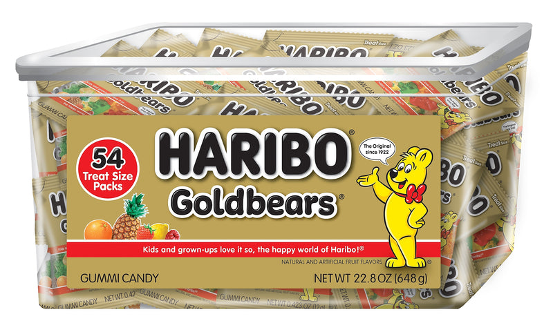 Haribo Gold-Bears Gummi Fruit, 0.4 oz, 54/Carton (209-00181)
