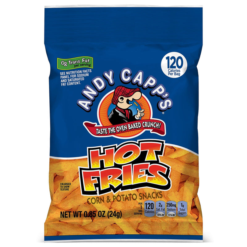Andy Capp's Hot Fries Corn Chips, 0.85 oz., 72 Bags/Pack (209-00465)