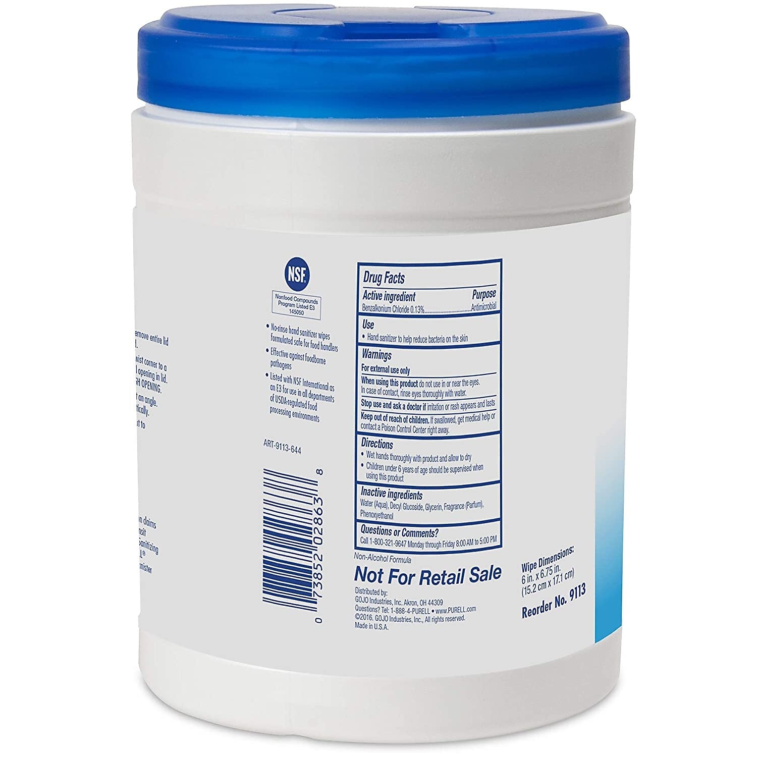 PURELL Hand Sanitizing Wipes, Fresh Citrus Scent, 270 Wipes/Pack (9113-06)