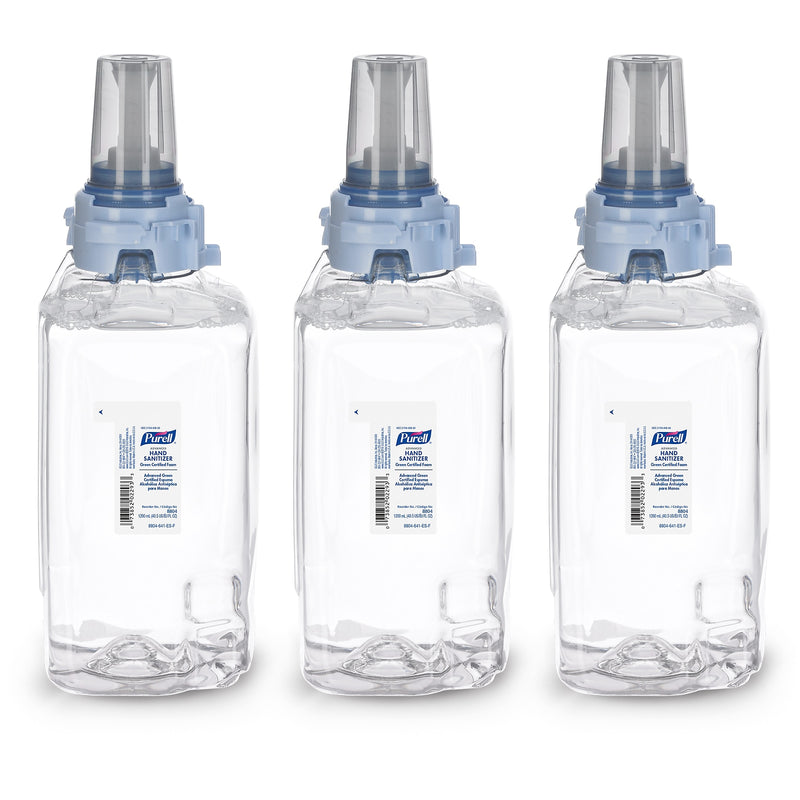 PURELL Advanced 70% Alcohol Foaming Hand Sanitizer Refill for ADX-12 Dispenser, 1200 mL., 3/Carton (8804-03)