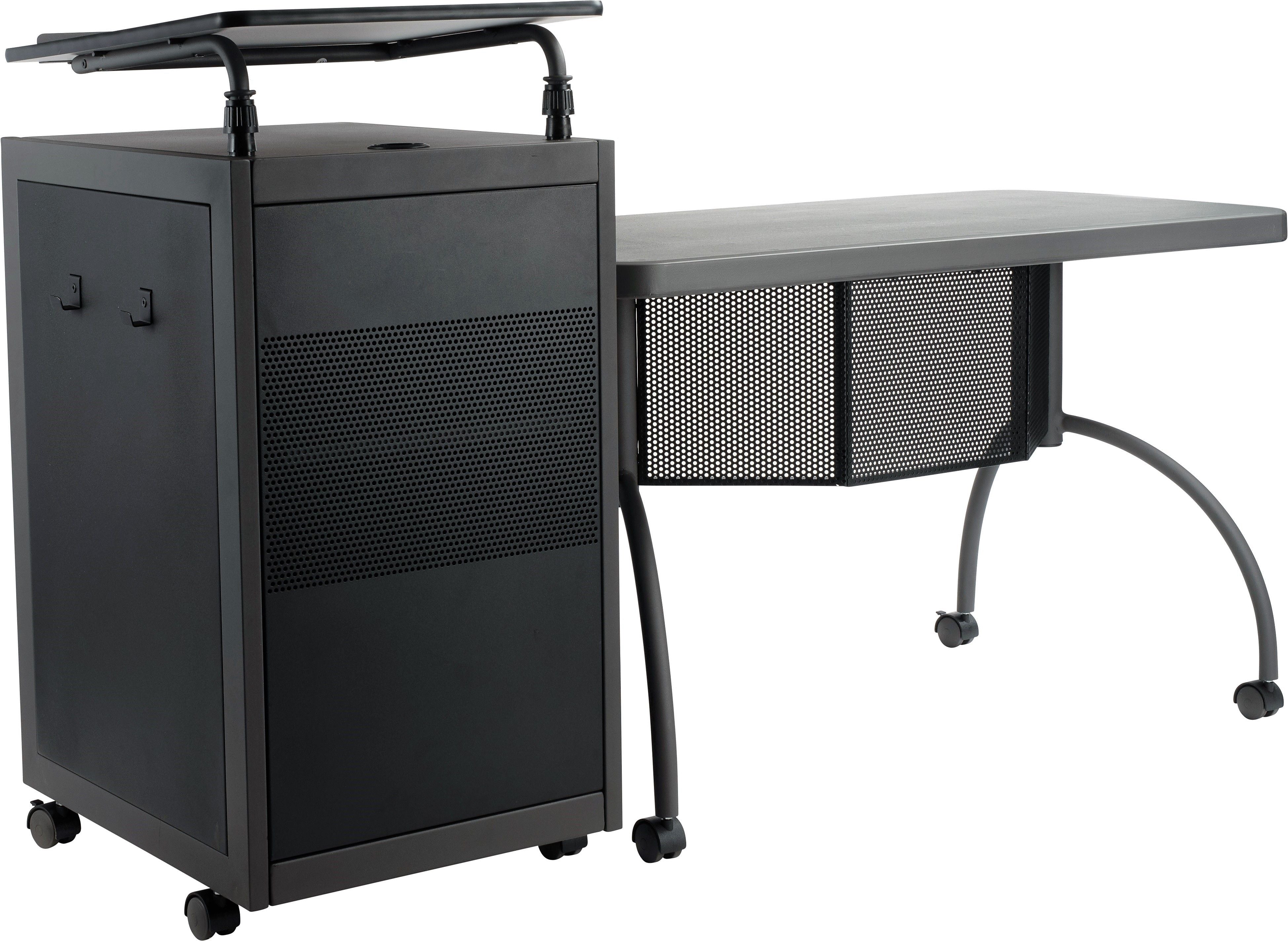 Oklahoma Sound WorkPod Teacher's Desk and Lectern Kit, Charcoal Slate and Black (TWP)