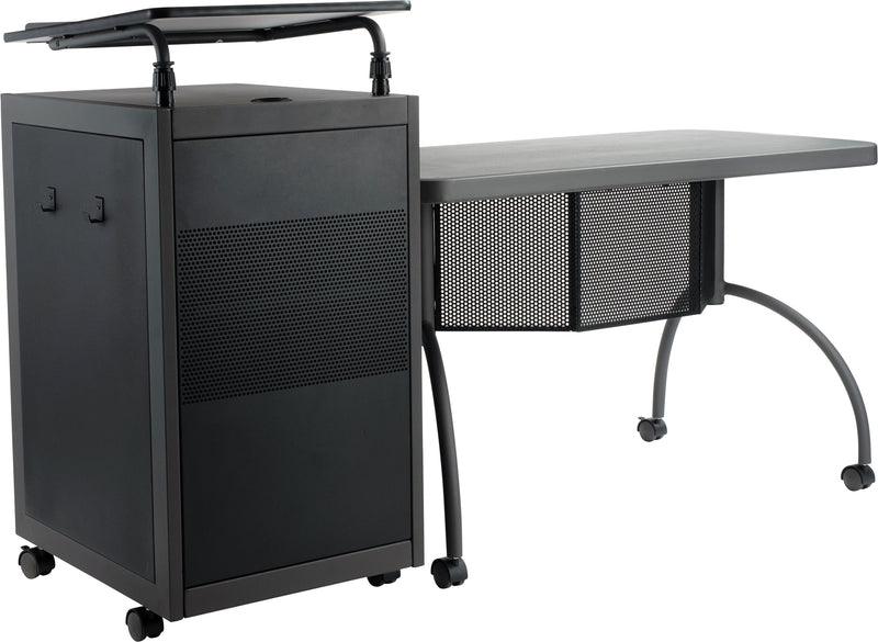 Oklahoma Sound WorkPod Teacher's Desk and Lectern Kit, Charcoal Slate and Black (TWP)