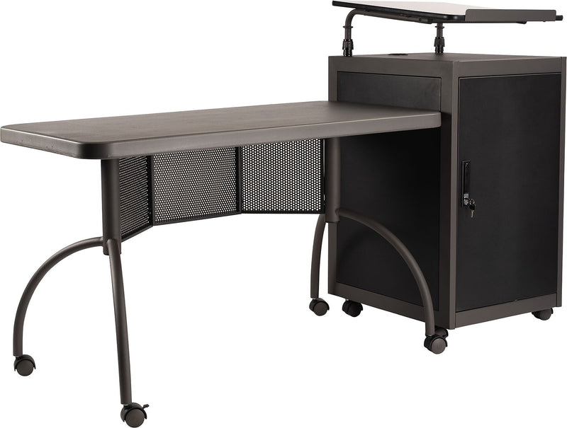 Oklahoma Sound WorkPod Teacher's Desk and Lectern Kit, Charcoal Slate and Black (TWP)