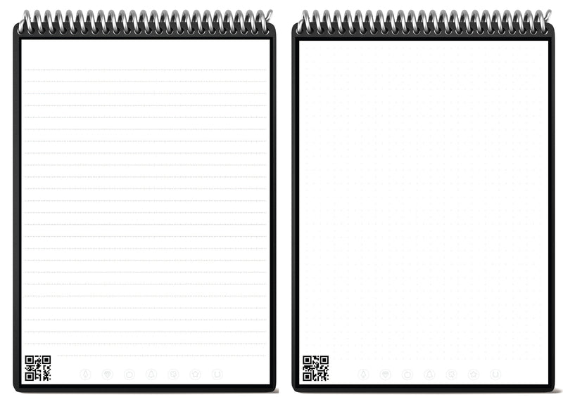 Rocketbook Flip Reusable Smart Notepad, 8.5" x 11", Lined & Dot Grid Ruled, 32 Sheets, Black (FLP-L-RC-A)