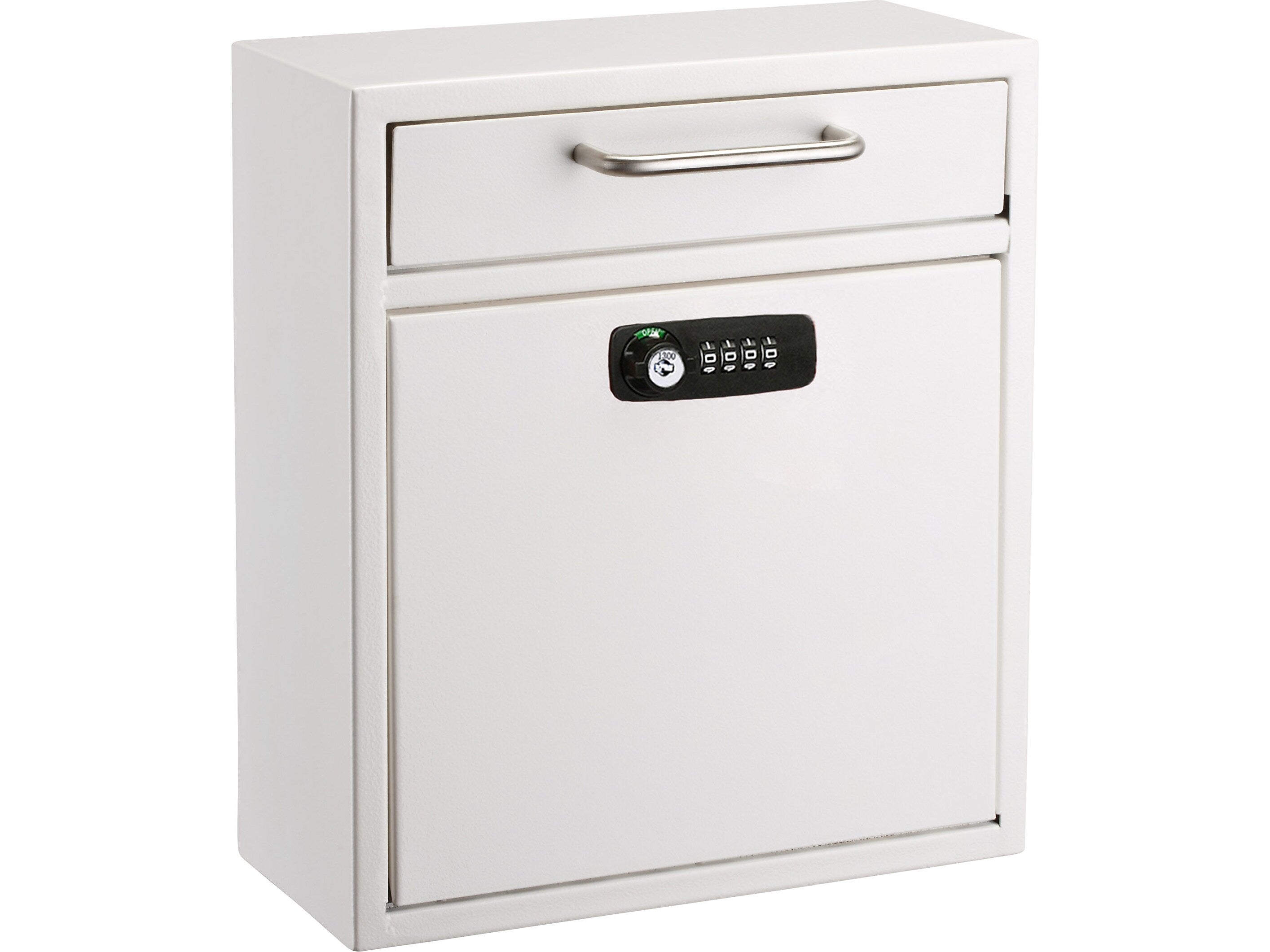 AdirOffice Steel Medium Wall Mounted Interoffice Mailbox Drop Box, White (631-05-WHI-KC)