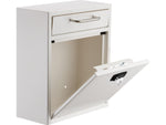 AdirOffice Steel Medium Wall Mounted Interoffice Mailbox Drop Box, White (631-05-WHI-KC)