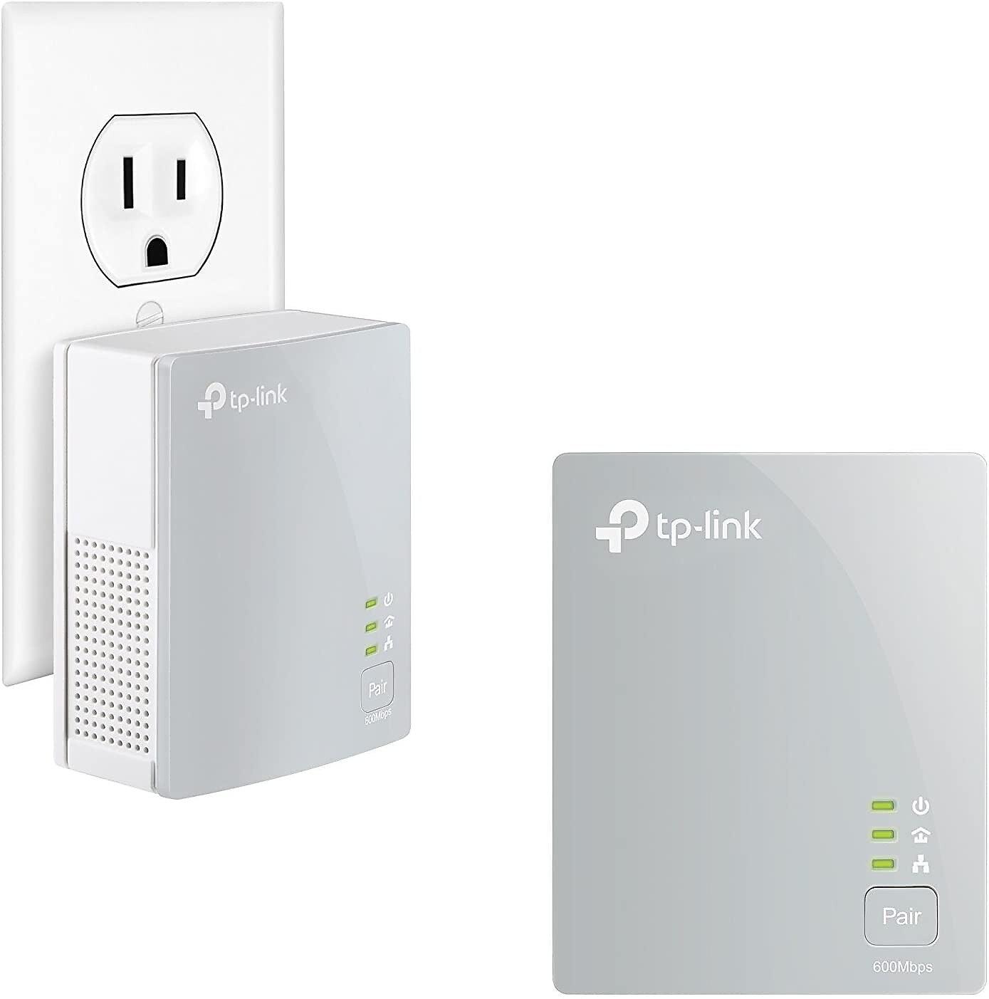 TP-LINK AV600 Nano Powerline Adapter Starter Kit, White, 2/Pack (TL-PA4010KIT)