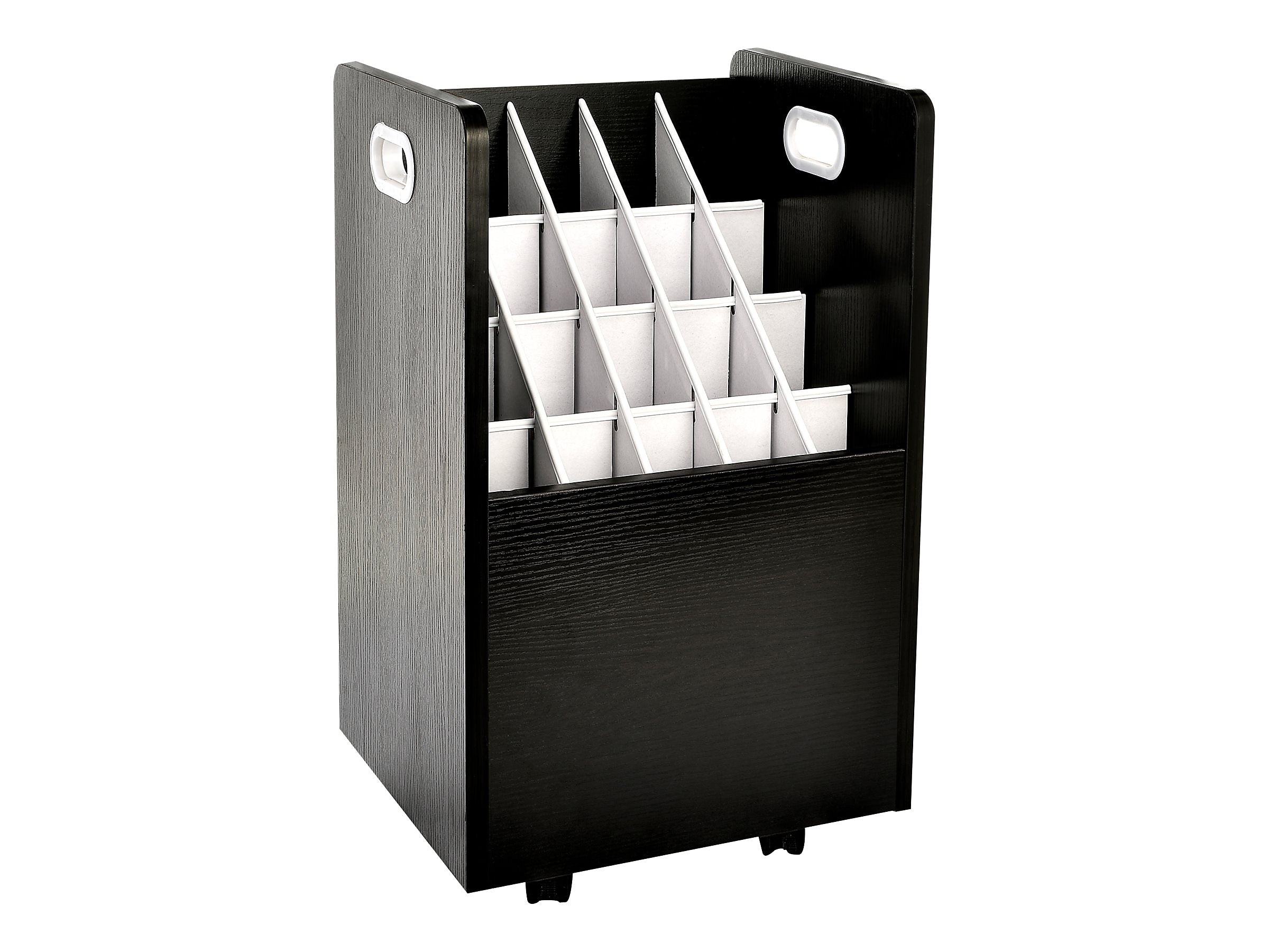 AdirOffice 20-Slot Mobile Roll File, 24.75"H x 15.25"W x 13.25"D, Black (624-BLK)