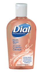 Dial Hair + Body Wash Liquid Soap, Peach Scent, 7.5 oz., 24/Carton (DPR04014)