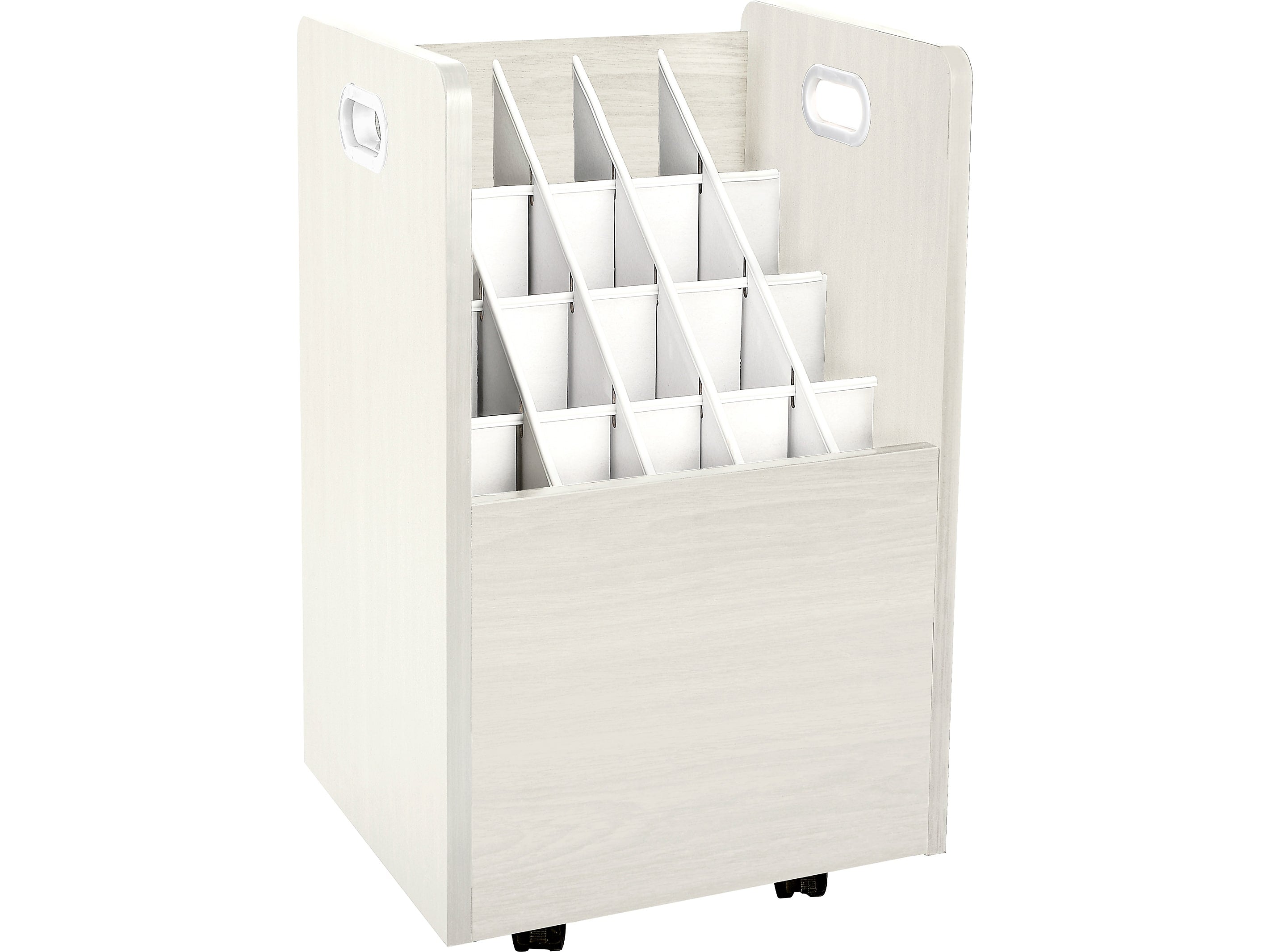 AdirOffice 20-Slot Mobile Roll File, 24.75"H x 15.25"W x 13.25"D, White (624-WHI)