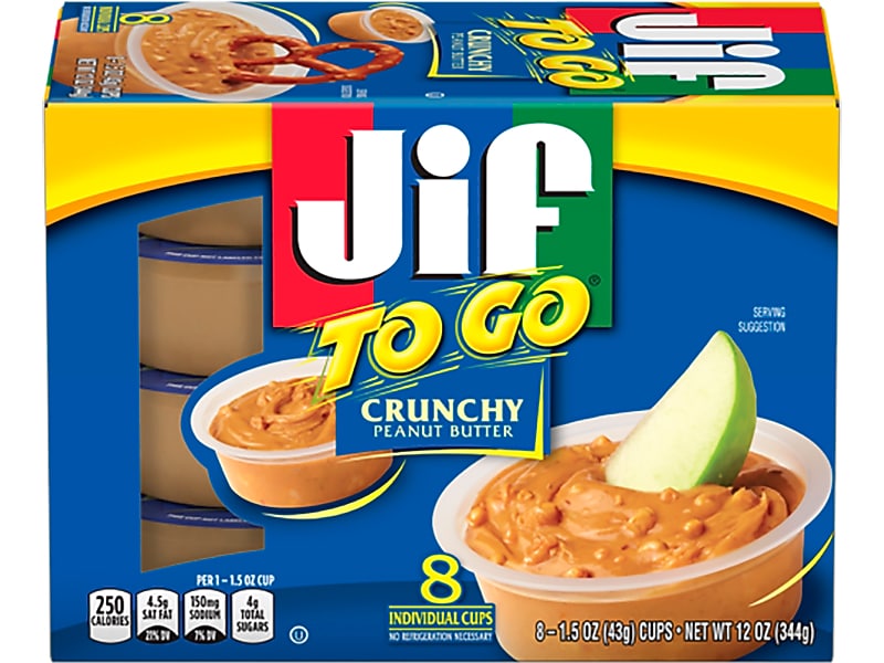 Jif To Go Crunchy Peanut Butter, 1.5 oz., 8/Box (5150024130)