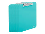 Poppin Plastic Clipboard, Letter Size, Aqua, 6/Kit (108684)