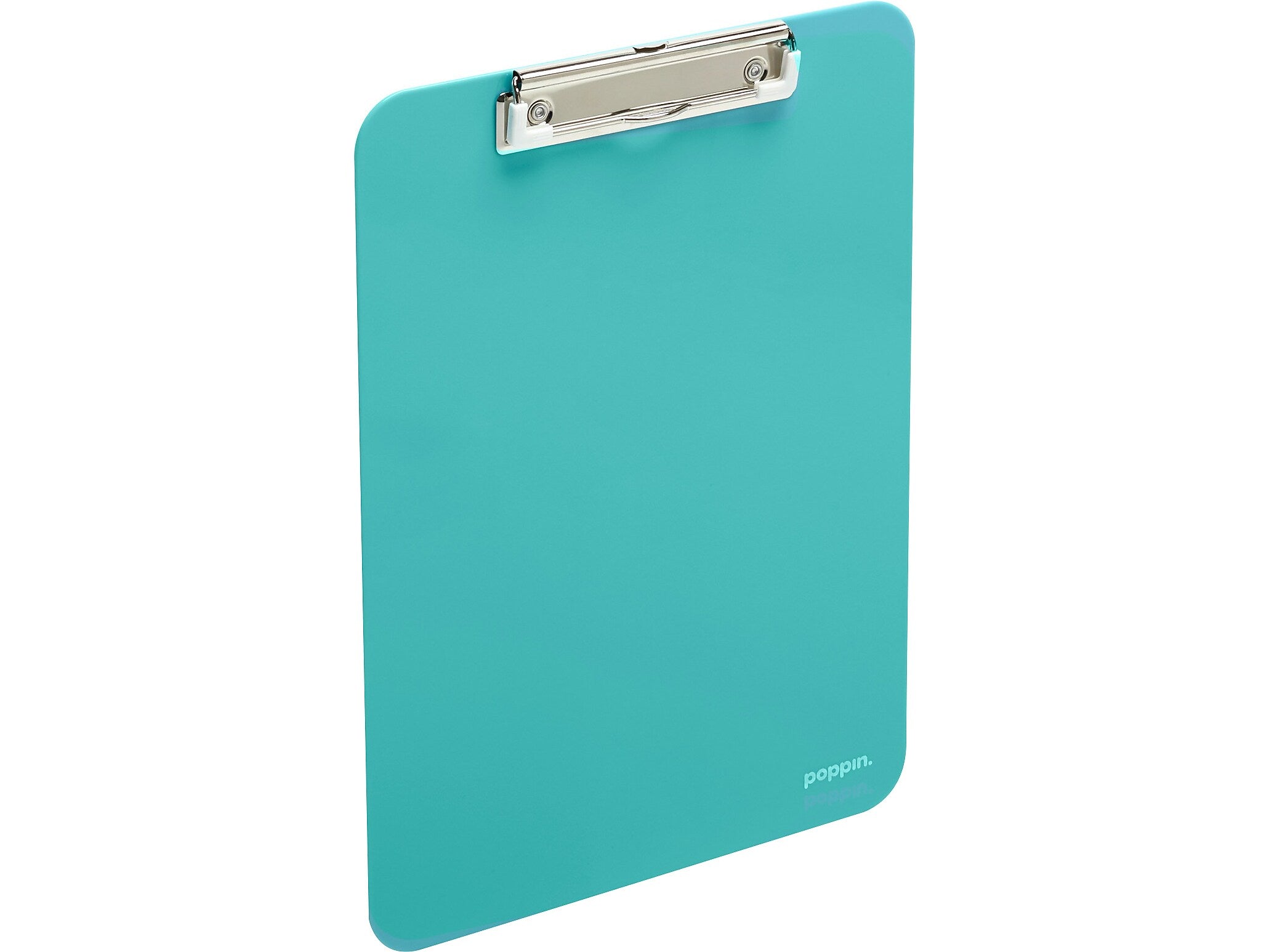 Poppin Plastic Clipboard, Letter Size, Aqua, 6/Kit (108684)