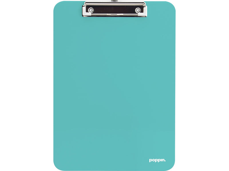 Poppin Plastic Clipboard, Letter Size, Aqua, 6/Kit (108684)