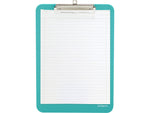 Poppin Plastic Clipboard, Letter Size, Aqua, 6/Kit (108684)