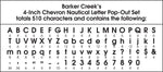 Barker Creek Nautical Chevron  4" Letters and Numbers, Multicolored, 510/Pack (BC3642)