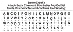 Barker Creek Chevron & Dots  4" Letters and Numbers, Multicolored, 510/Pack (BC3643)
