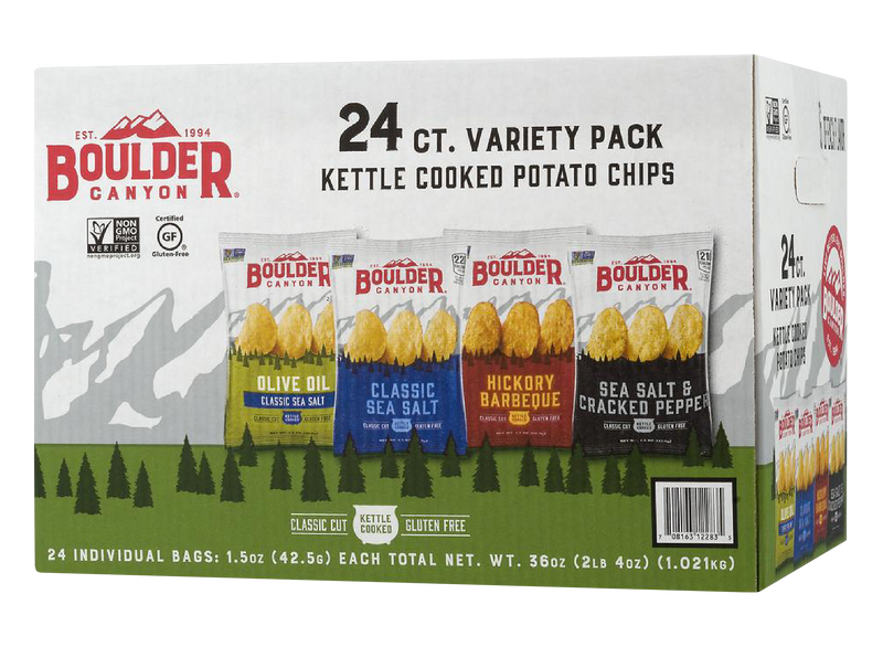 Boulder Canyon Gluten Free Variety Pack Potato Chips, 1.5 oz. Bags, 24 Bags/Carton (PBR12283)