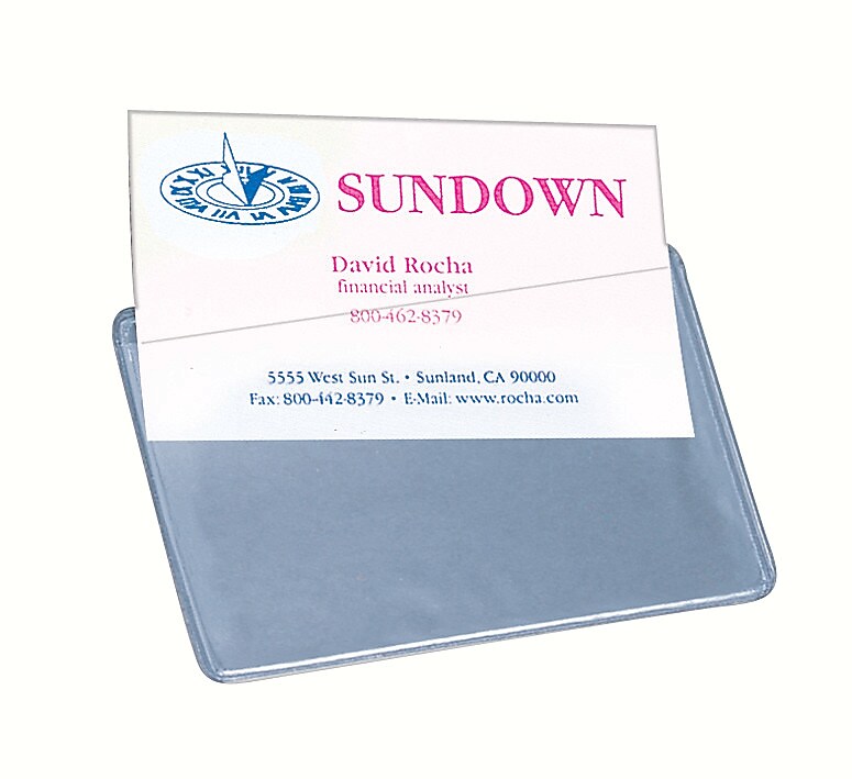 Avery Self-Adhesive Vinyl Sleeve, 2" x 3.5" Business Cards, Clear, 10/Pack (73720)