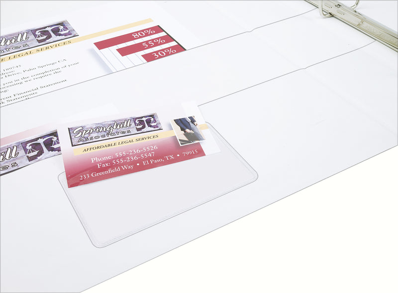 Avery Self-Adhesive Vinyl Sleeve, 2" x 3.5" Business Cards, Clear, 10/Pack (73720)