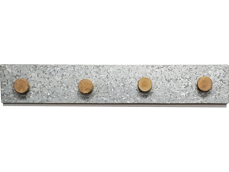 Eden Grove Galvanized Wall Rack, Tin/White (9602074E)