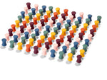 Poppin Push Pins, Assorted Colors, 100/Box, 6 Boxes/Kit (108678)