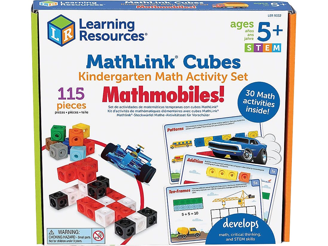 Learning Resources MathLink Cubes Kindergarten Math Activity Set: Mathmobiles!, Multicolor (LER 9332)