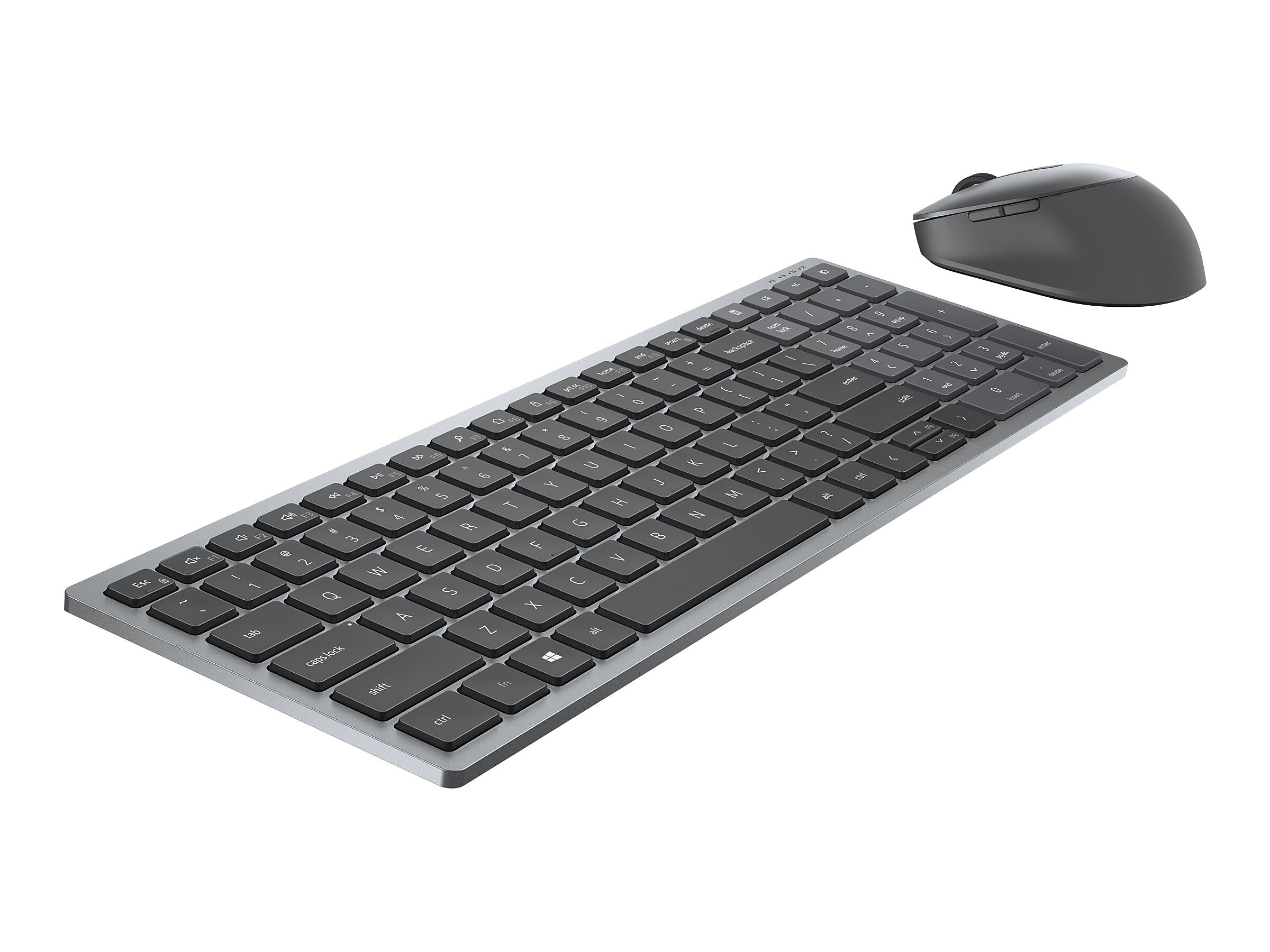 Dell Multi-Device Wireless Keyboard and Combo Optical Mouse, Gray (KM7120W-GY)