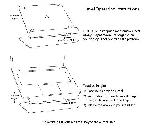 Rain Design iLevel2 Adjustable Laptop Stand, Silver (12031)