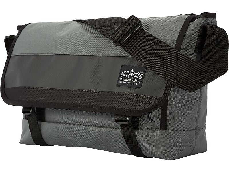 Manhattan Portage Fabric Messenger Bag, Gray (1661-BL GRY)