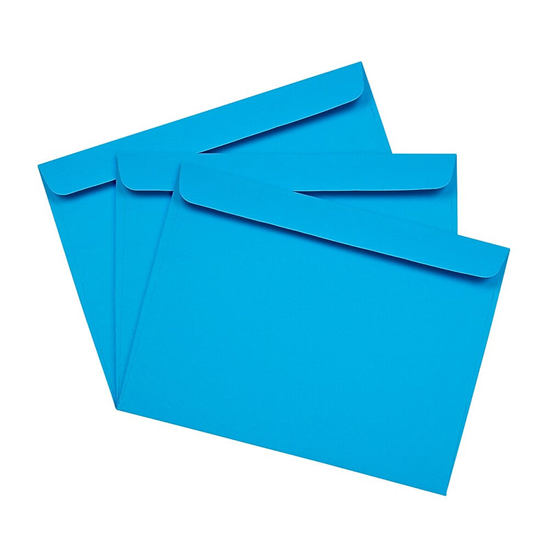 JAM Paper 9 x 12 Booklet Colored Envelopes, Blue Recycled, 25/Pack (5156774)