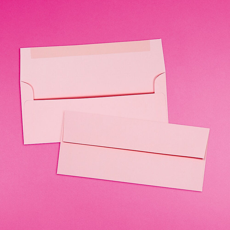 JAM Paper #10 Business Envelopes, 4.125 x 9.5, Baby Pink, Bulk 1000/Carton (2155777B)