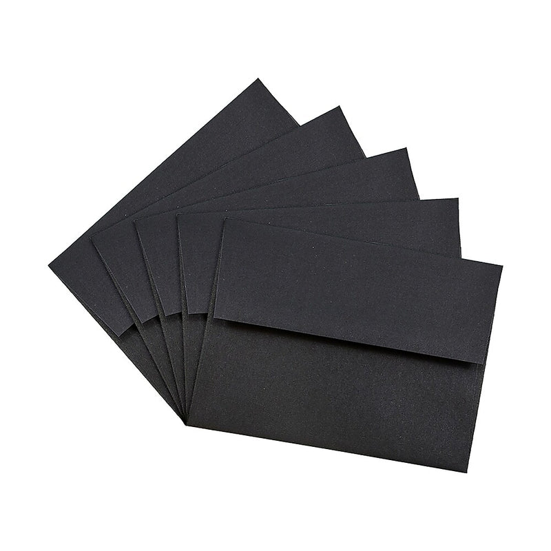 JAM Paper A2 Invitation Envelopes, 4.375 x 5.75, Black Linen, 25/Pack (64345)