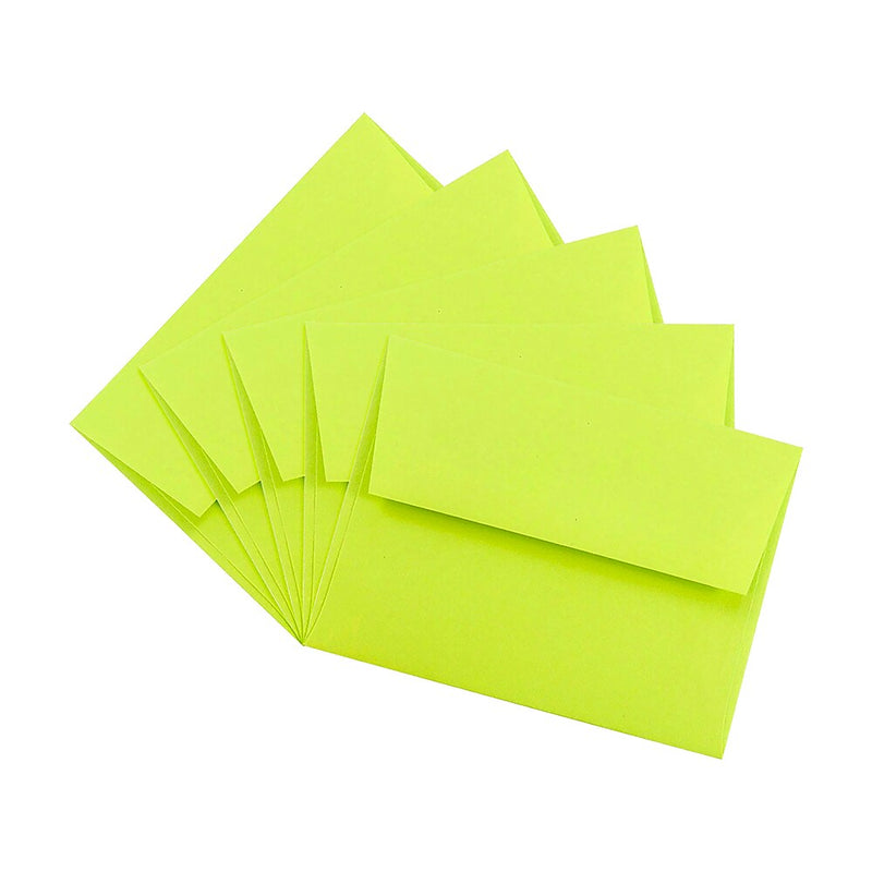 JAM Paper A2 Colored Invitation Envelopes, 4 3/8" x 5 3/4", Ultra Lime Green, Bulk 1000/Carton (WDBH610B)