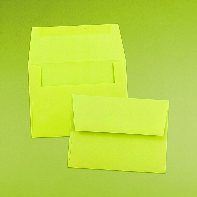 JAM Paper A2 Colored Invitation Envelopes, 4 3/8" x 5 3/4", Ultra Lime Green, Bulk 1000/Carton (WDBH610B)