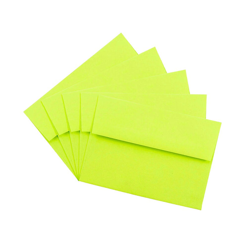 JAM Paper A6 Colored Invitation Envelopes, 4.75 x 6.5, Ultra Lime Green, Bulk 1000/Carton (52610B)
