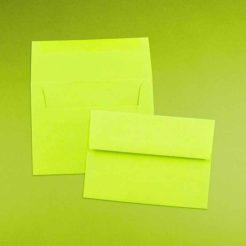 JAM Paper A6 Colored Invitation Envelopes, 4.75 x 6.5, Ultra Lime Green, Bulk 1000/Carton (52610B)