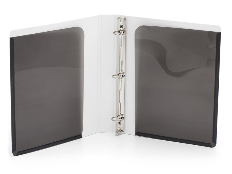 Poppin 1" 3-Ring Non-View Binders, D-Ring, Dark Gray, 6/Pack (108671)