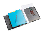 Poppin 1" 3-Ring Non-View Binders, D-Ring, Dark Gray, 6/Pack (108671)