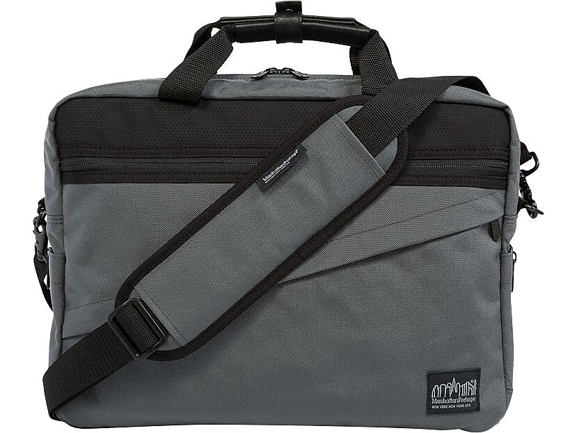 Manhattan Portage Second Avenue Fabric Water-Resistant Briefcase, Gray (1741-BL GRY)