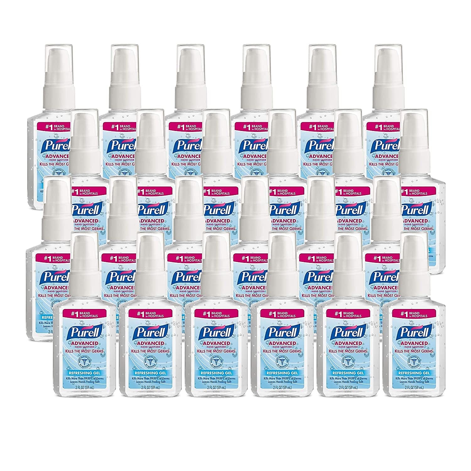 PURELL Advanced 70% Alcohol Gel Hand Sanitizer, Clean Scent, 2 oz., 24/Carton (960624)
