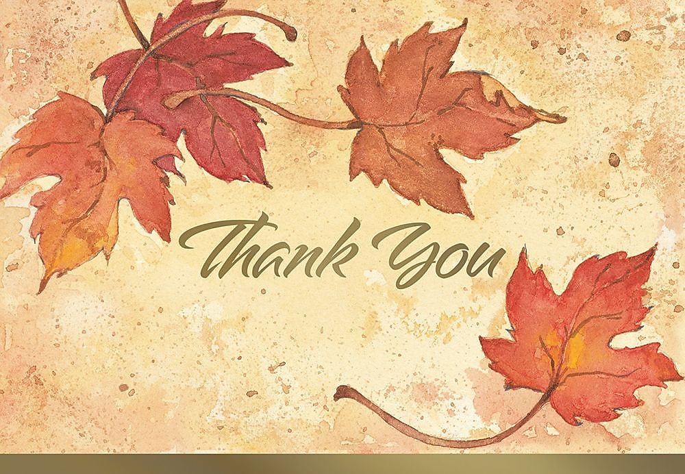 Great Papers! Folded Thank You Note Card, Fall Leaves, 4.875" x 3.375", 50/Pack (2017002)