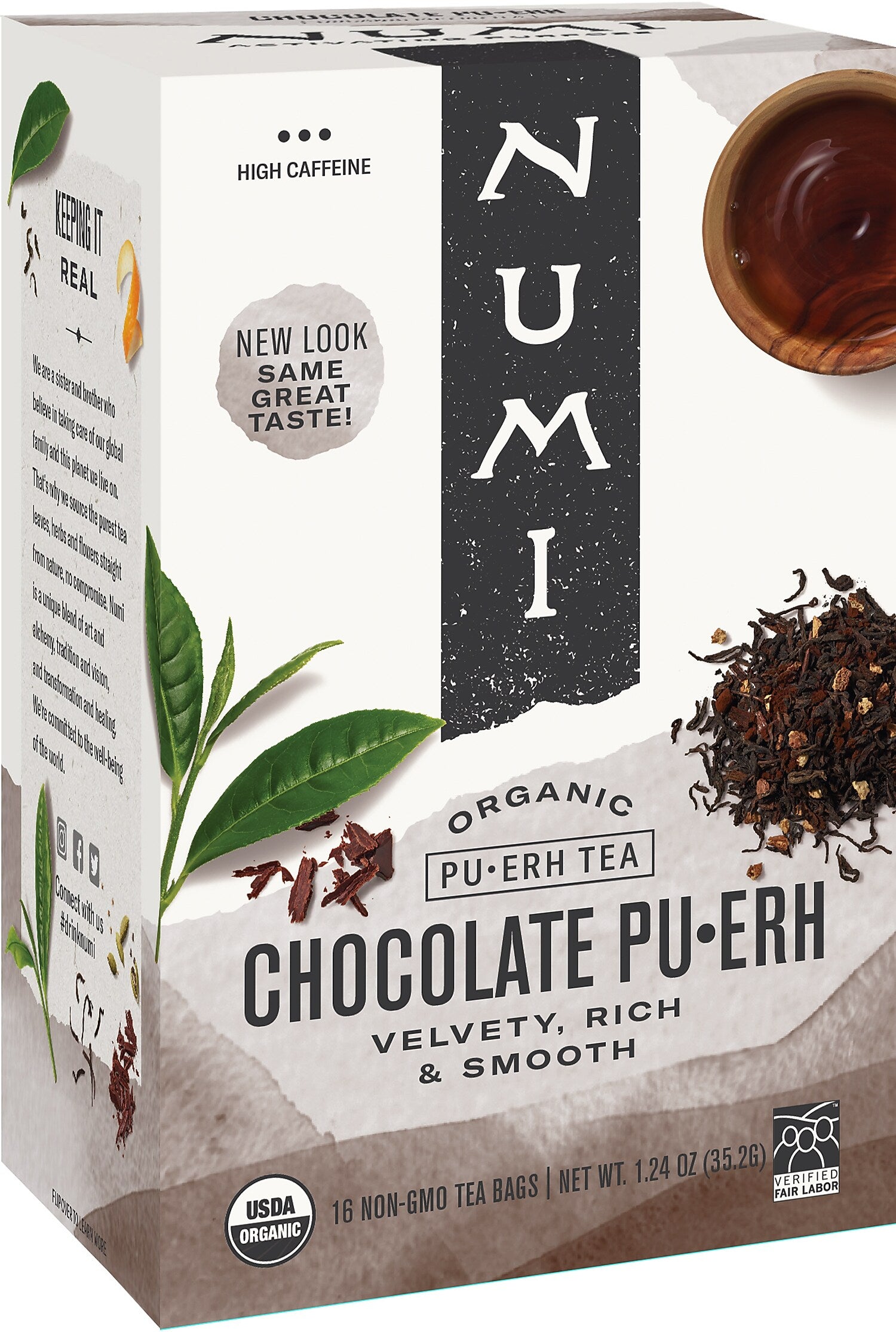 Numi Puerh Chocolate Puerh Tea Bags, 16/Box (NOT10360)