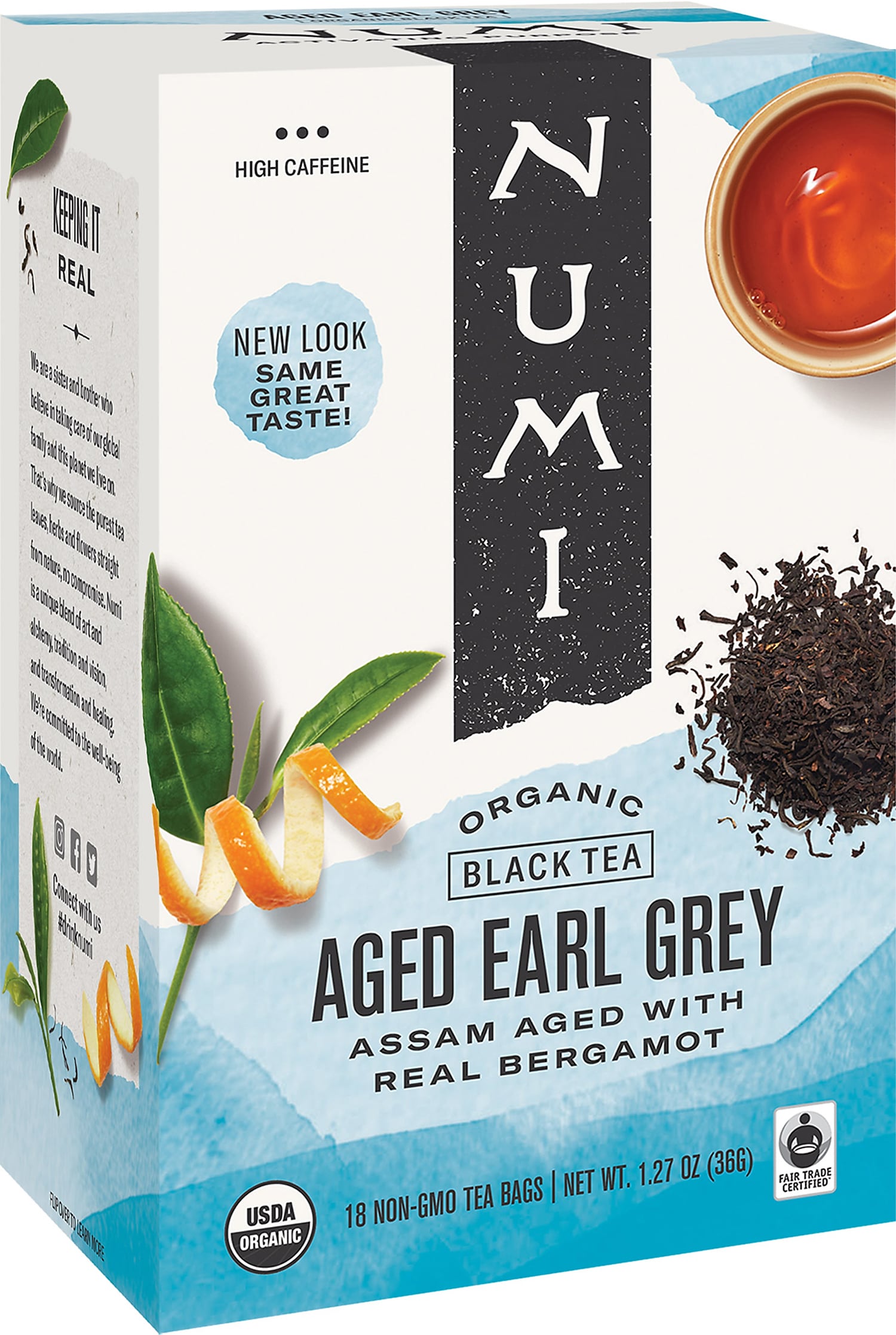 Numi Aged Earl Grey Tea Bags, 18/Box (10170)