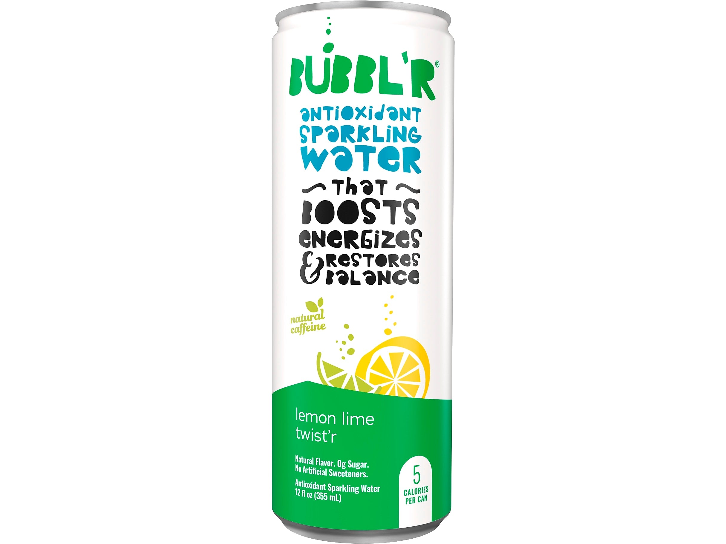 Bubbl'r Antioxidant Lemon Lime Twist'r Flavored Sparkling Water, 12 oz., 12 Cans/Carton (028435600145)