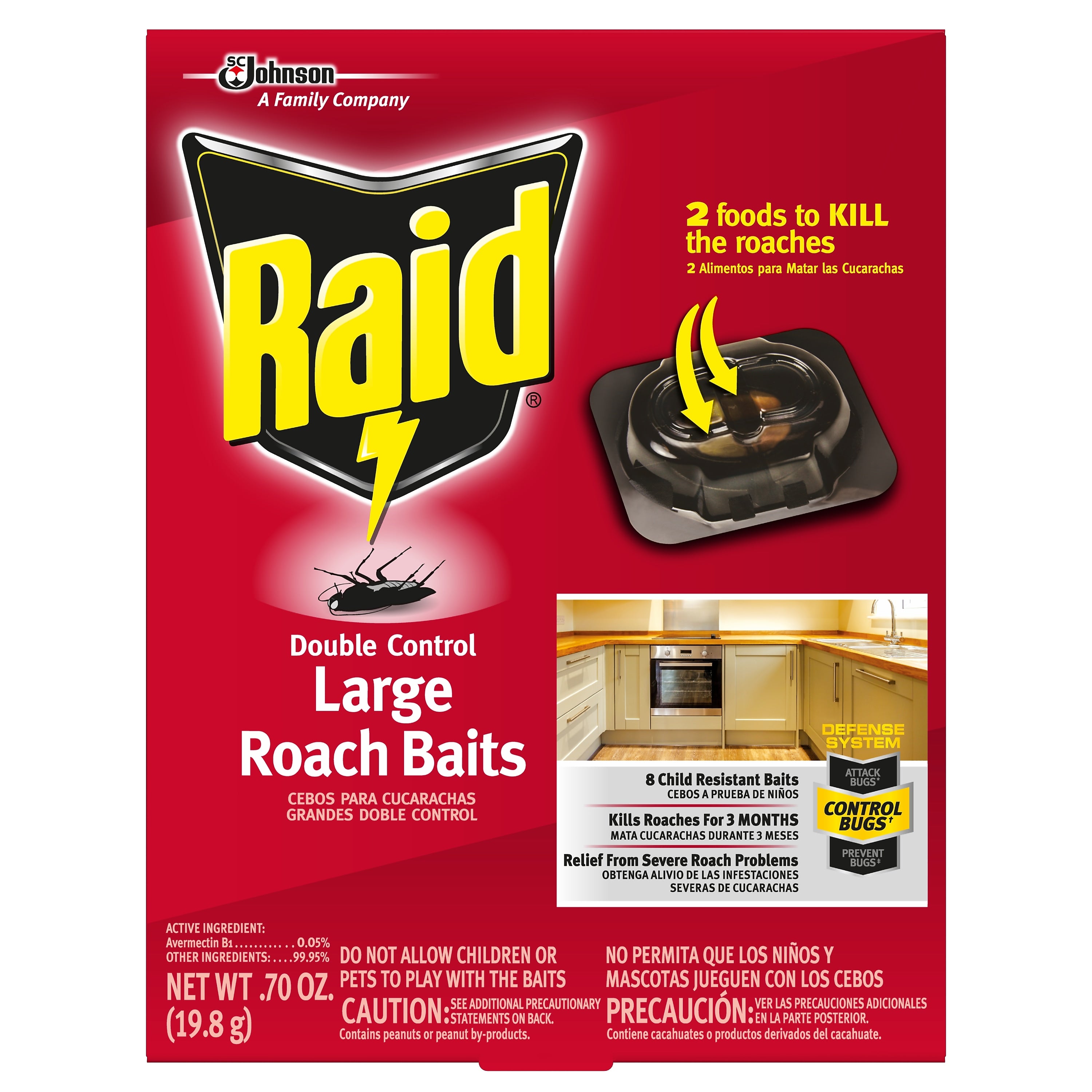 Raid Roach Baits, 0.7 oz Box, 6/Carton (SJN334863)